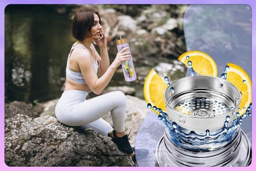 BUTELKA SZKLANA NA WODĘ NAPOJE ZE SŁOMKĄ SITKIEM SZCZELNA DUŻA BIDON 1,2L na Arena.pl