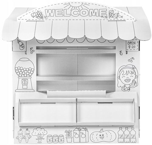 Stragan Tektorado Kartonowy Domek do malowania samodzielnego złożenia 97 cm na Arena.pl