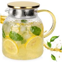 Dzbanek na Napoje Wodę Sok Lemoniadę do Napojów Szklany z Pokrywką 1,1L