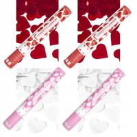 KONFETTI TUBY strzelające SERCA mix ŚLUB 4 x40cm