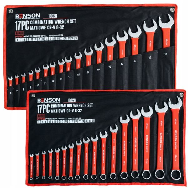 ZESTAW KOMPLET KLUCZEY PŁASKICH W GUMIE 6-32MM 17EL MATA BENSON BY BLACK zdjęcie 5