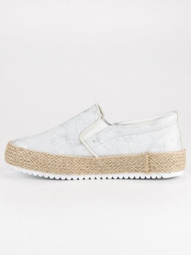 SREBRNE ESPADRYLE NA PLATFORMIE Rozmiar - 38 na Arena.pl