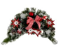 STROIK ŚWIĄTECZNY Z CZERWONYMI BIAŁYMI OZDOBAMI 45 cm