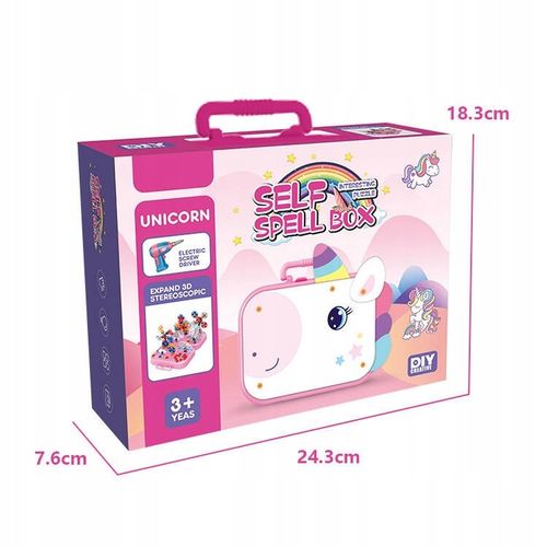 Klocki KONSTRUKCYJNE JEDNOROŻEC do skręcania 3D w walizce dla dzieci na Arena.pl