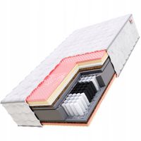 Materac 90 x 200 x 32cm pianka visco, kokos, lateks sprężynowy H3, H4