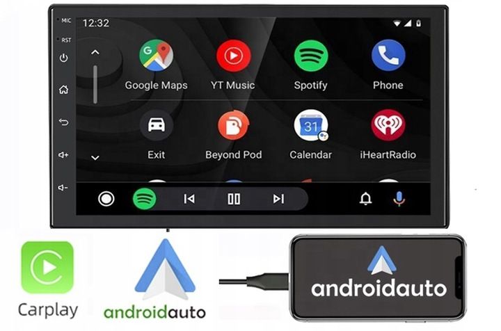 RADIO 2 DIN RDS BLUETOOTH ANDROID AUTO CARPLAY USB 7 CALI 4X50W zdjęcie 9