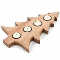 Świecznik Choinka Świąteczny na Tealight Drewniany Stojak na Świeczki Stół