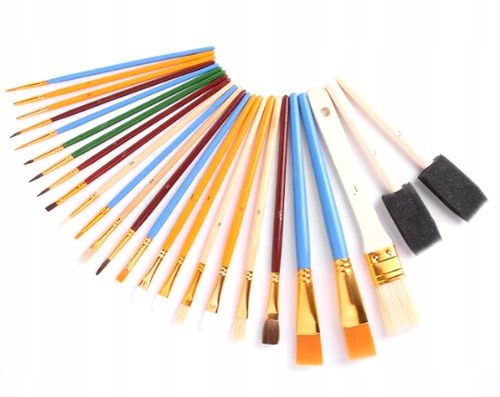 PĘDZLE MALARSKIE ARTYSTYCZNE PROFESJONALNE 25szt ZESTAW PĘDZLI MALARSKICH na Arena.pl