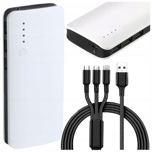 MEGA POWERBANK 20000 mAh +KABEL 3x USB LATARKA EXTRA POJEMNY PREMIUM na Arena.pl