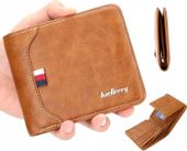 Skórzany Męski Portfel Brąz Skóra Elegancki Mały