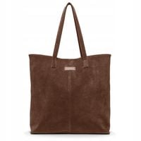 PUCCINI Torebka Damska Shopper Duża Ekologiczny Zamsz Brązowa BK2251034D-2