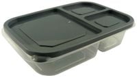 POJEMNIK DO ŻYWNOŚCI Z 3 PRZEGRÓDKAMI DZIELONY 1,15L