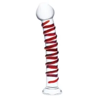glas mr. swirly - szklany model spiralny 25,5 cm czerwony