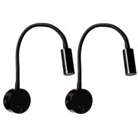 Czarna Lampa Kinkiet Led Gęsia Szyja 2 Szt