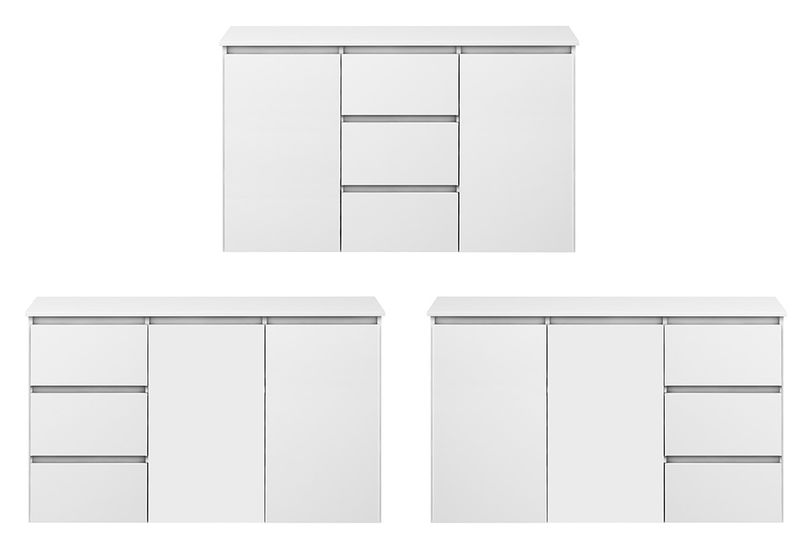 KOMODA MEGAN K3 BIAŁA na ubrania do salonu przedpokoju sypialni