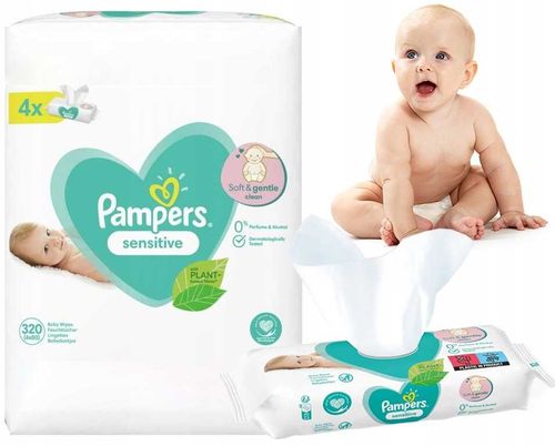 PAMPERS Chusteczki Nawilżane Sensitive 4 x 80 szt. na Arena.pl