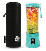 ZESTAW Blender kielichowy BlendyGo 3 miętowy BEZPRZEWODOWY USB + ETUI
