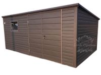 Domek Ogrodowy Schowek 4,5x3 brama dwuskrzydłowa okno Antracyt  ID539