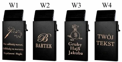 PORTFEL Etui na Karty PREZENT DLA NIEJ DLA NIEGO TATY URODZINY + GRAWER na Arena.pl