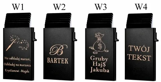 PORTFEL Etui na Karty PREZENT DLA NIEJ DLA NIEGO TATY URODZINY + GRAWER zdjęcie 3