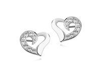 RODOWANE SREBRNE KOLCZYKI SERCA SERDUSZKO CYRKONIE