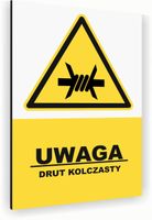 Tabliczka znak informacyjny 20x15 Biała DRUT KOLCZASTY Dibond NADRUK UV