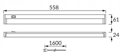 PODSZAFKOWA OPRAWA OBROTOWA LED 10W 4100K CCT LAMPA Z PRZEWODEM 230V na Arena.pl
