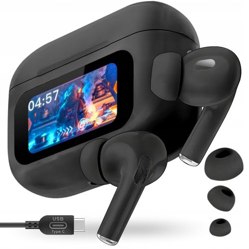 Słuchawki Bezprzewodowe Douszne Bluetooth ANC Redukcja Szumów LCD Buds na Arena.pl