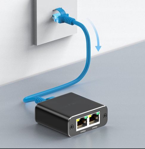 Adapter rozdzielacz mini Switch splitter LAN Ethernet RJ45 2xRJ45 1000M 1GB na Arena.pl