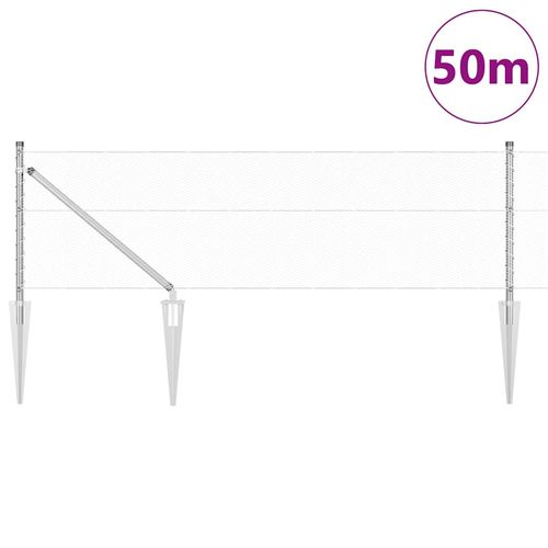 Ogrodzenie z słupkami Srebrny 0.6 x 50 m Stal pokryta PCV na Arena.pl