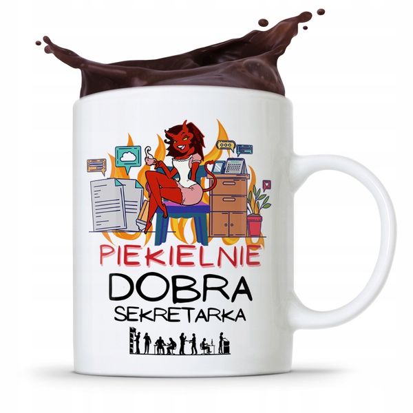 Kubek Prezent Dla Sekretarki Piekielnie Dobra Z Nadrukiem Ze Zdjęciem zdjęcie 1