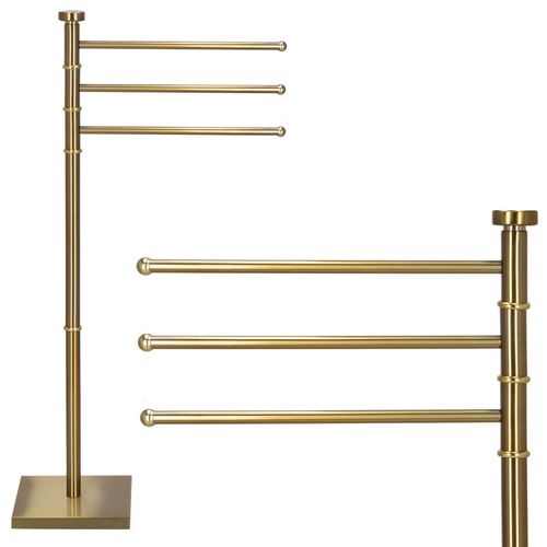 Wieszak na ręczniki uchwyt ręcznikowy na 3-ramienny, stojak łazienkowy 86 cm złoty na Arena.pl