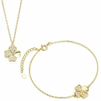 POZŁACANY KOMPLET CELEBRYTKA KONICZYNKA SZCZĘŚCIA