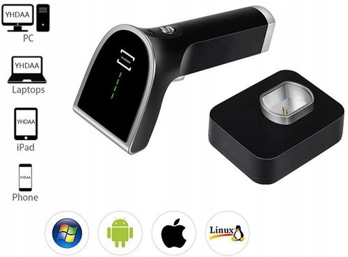 Bezprzewodowy skaner czytnik kodów kreskowych QR 1D 2D z bazą ładującą na Arena.pl