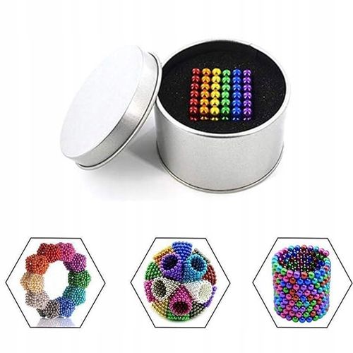 TĘCZA KULKI MAGNETYCZNE CUBE 8 KOLORÓW KULA GADŻET ANTYSTRESOWY 5MM 216 SZT na Arena.pl