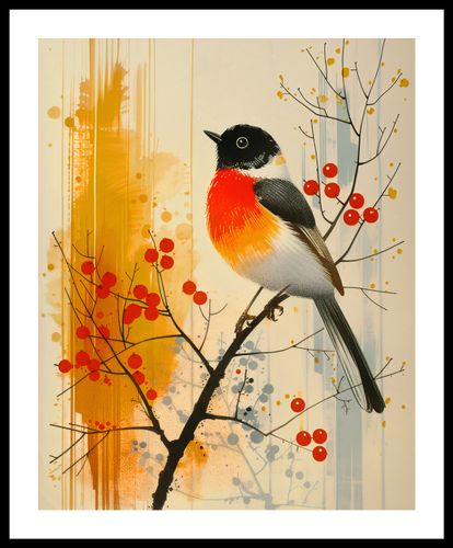 Plakat 40x50cm Jesienny Rudzik na Arena.pl