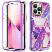 ETUI PRZÓD I TYŁ MARBLE 360° DO IPHONE 13 PRO MAX