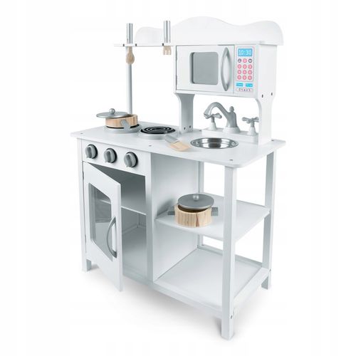 ZESTAW KUCHNIA DREWNIANA DLA DZIECI KUCHENKA RETRO DUŻA PALNIKI + ACKESORIA na Arena.pl