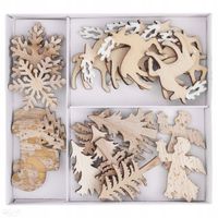 DREWNIANE MOTYWY ŚWIĄTECZNE 24 SZT NATURALNE DPDN-196 DP CRAFT