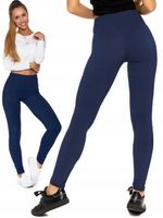 Legginsy Damskie Granat z Wysokim Stanem Kryjące Getry Klasyczne MORAJ S/M