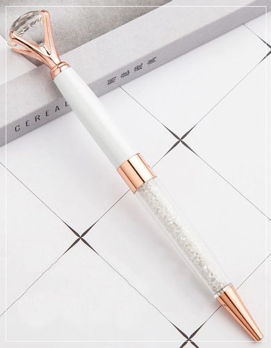 długopis Z DIAMENTEM i KRYSZTAŁKAMI biały damski na Arena.pl