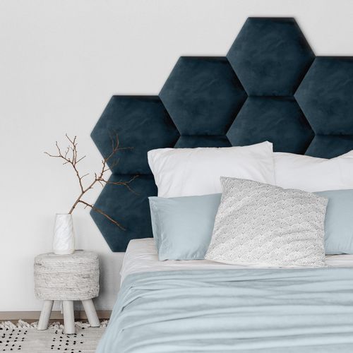 PANELE TAPICEROWANE PLASTER MIODU Heksagon GRANATOWY 26cm x 30cm na Arena.pl