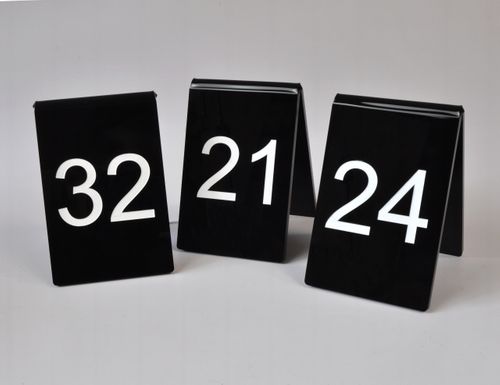 numerek numerki na stolik do restauracji 8x12cm plexi czarna 5mm na Arena.pl