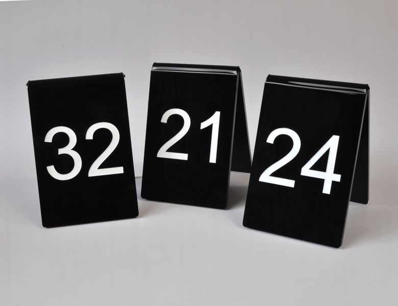 numerek numerki na stolik do restauracji 8x12cm plexi czarna 5mm zdjęcie 2