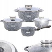 KOMPLET GARNKOW MARMURKOWYCH CERAMICZNY10 SZT SZARY