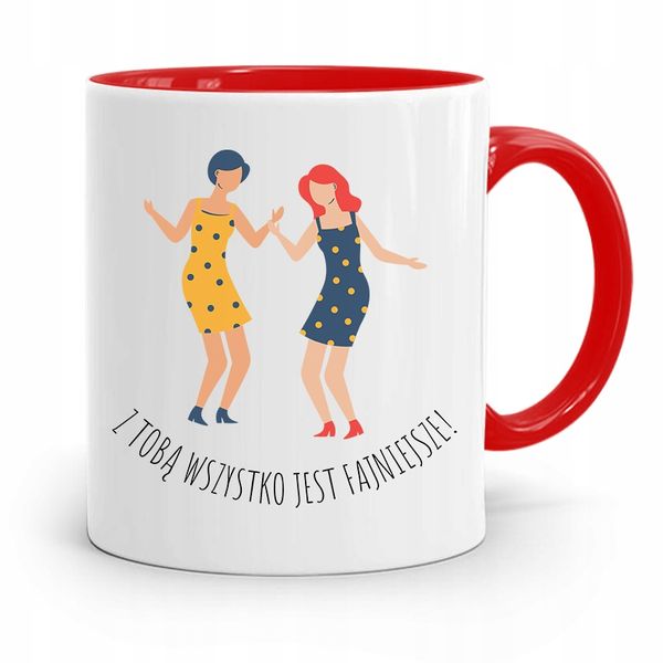 Kubek Czerwony Przyjaciela Wszystko Fajniejsze Z Nadrukiem Ze Zdjęciem zdjęcie 1