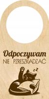 ZAWIESZKA NA DRZWI KLAMKĘ drewniana grawerowana ODPOCZYWAM NIE PRZESZKADZAĆ