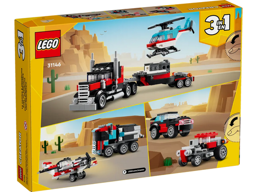 LEGO Creator 3w1 Tir ciężarówka z platformą i helikopterem 31146 na Arena.pl