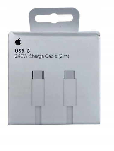 Kabel Przewód Apple USB-C do USB-C tkany 240W 2 metry Biały na Arena.pl