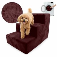 SCHODKI DLA PSA 30cm BORDOWE SCHODY DLA ZWIERZĄT 3 STOPNIE MAGIC VELVET PUF